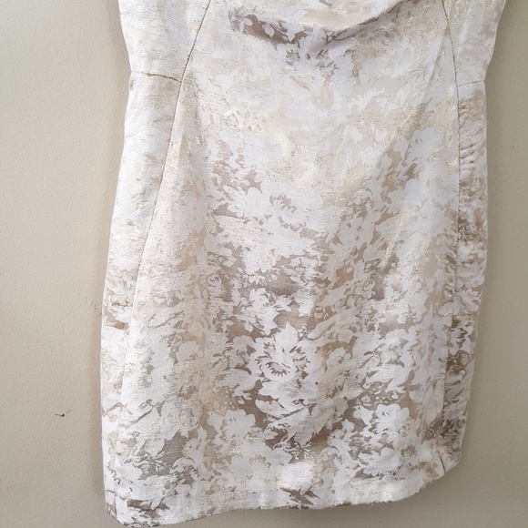 London Times // Gold Shimmer Off Shoulder Mini - Picture 6 of 7